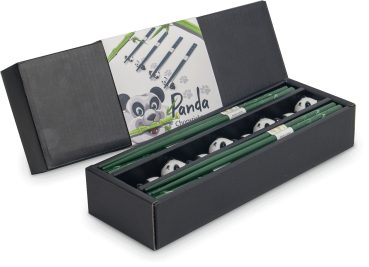 Esstäbchen 4er-Set Panda Stäbchen und Stäbchenhalter